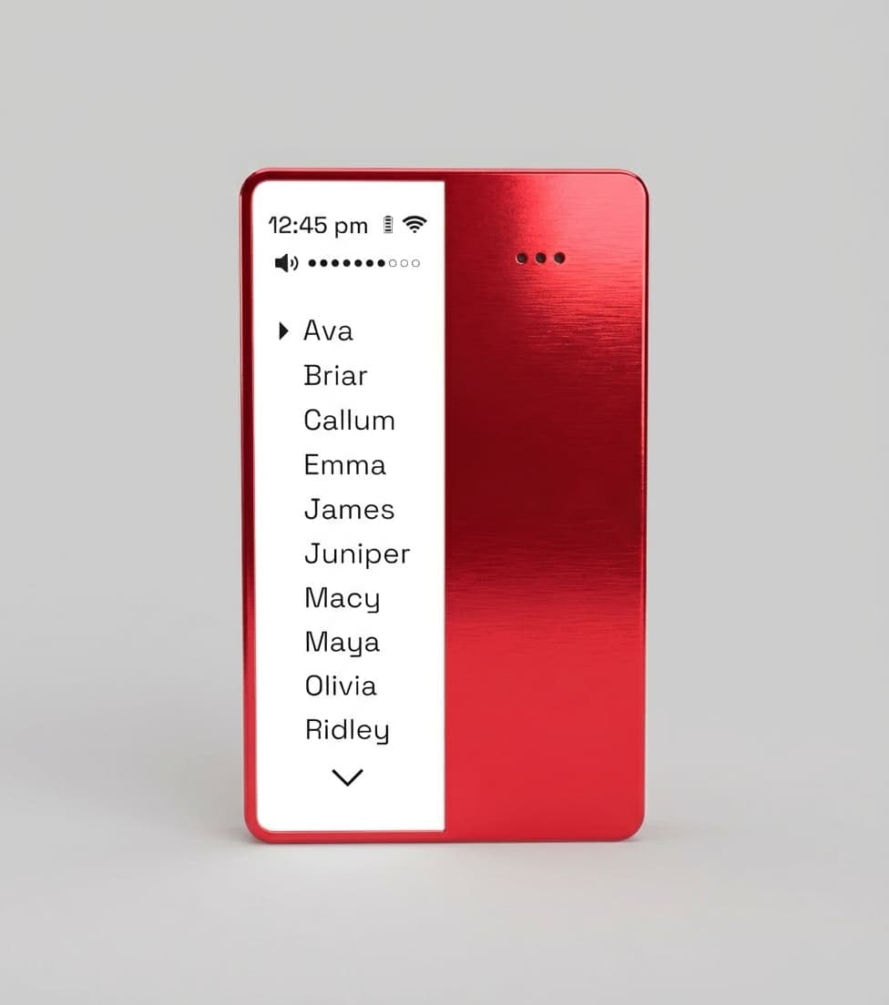 LOUP in signal red, front view